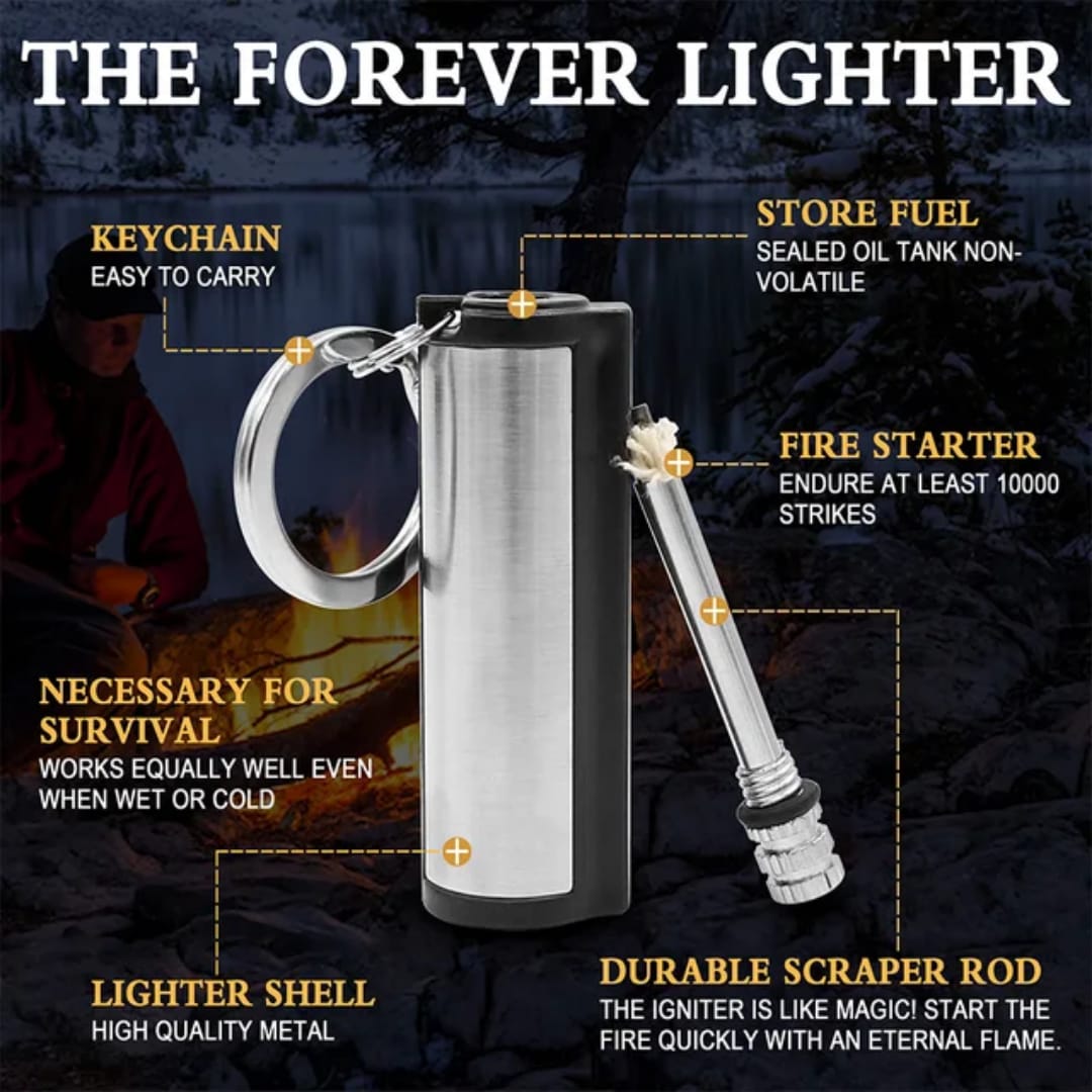 Flint Match Lighter Keychain