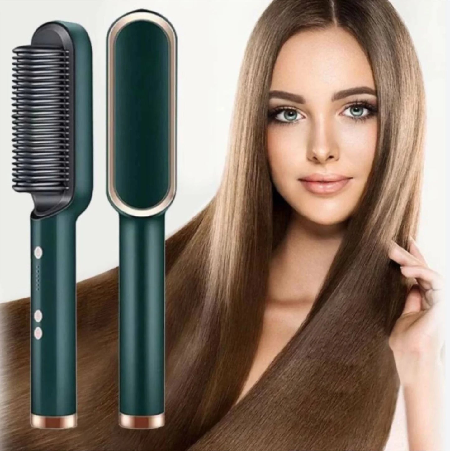 Hair Straightener Ceramic Heated Hair Brush