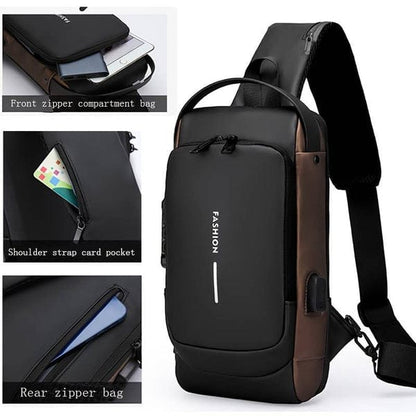 Anti-theft Cross Body Bag with USB Charging Port