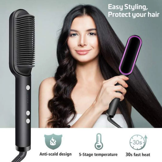 Hair Straightener Ceramic Heated Hair Brush